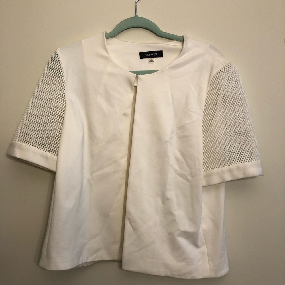 Nine West Ponte Jacket Mesh Sleeves
